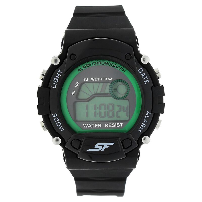 SF Digital Dial Black Plastic Strap Watch for Men
