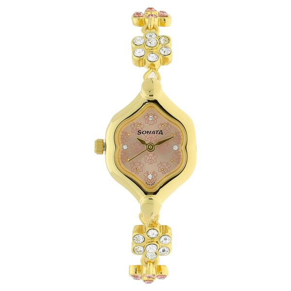 Sonata Quartz Analog Pink Dial Metal Strap Watch for Women - image number 0