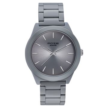 Sonata Poze Quartz Analog Grey Dial Metal Strap Watch For Men