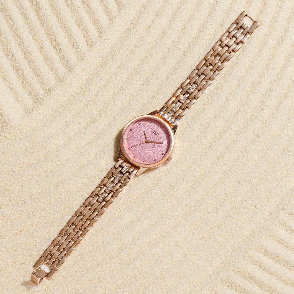 Sonata Poze Quartz Analog Pink Dial Metal Strap Watch For Women-image-26