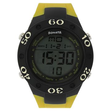 SF Digital Dial Yellow Plastic Strap Watch for Men