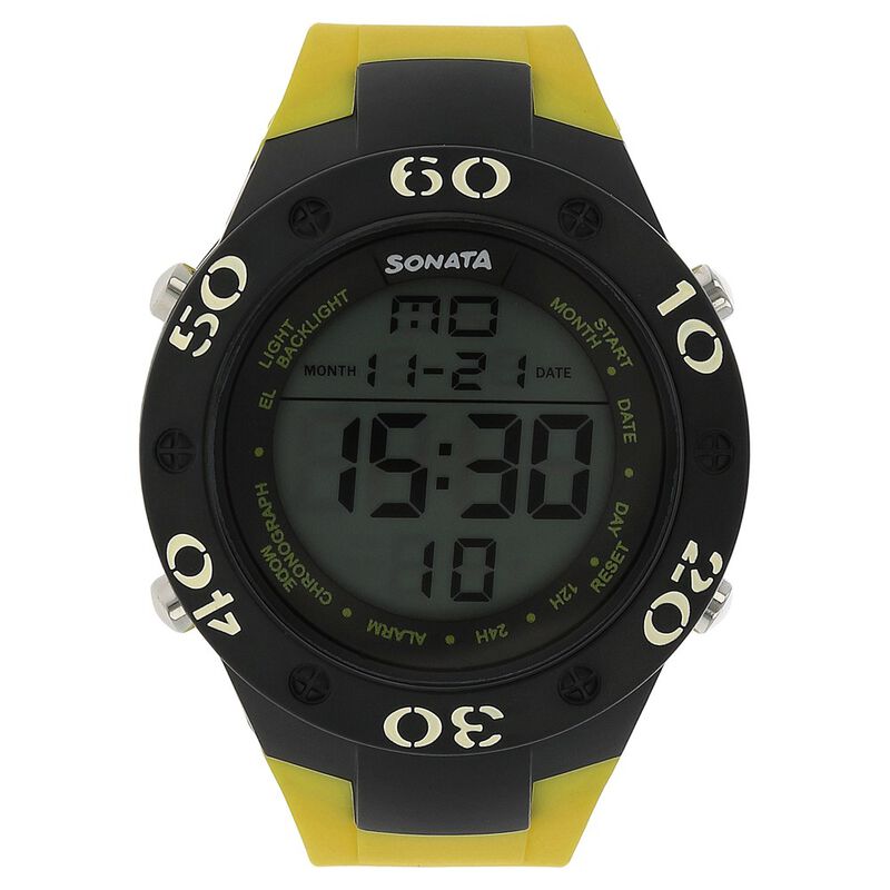 SF Digital Dial Yellow Plastic Strap Watch for Men - image number 0