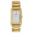 Sonata Ascent Gold Rectangular Watch with Brown Leather