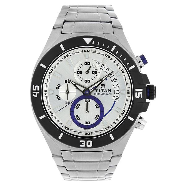 Titan Quartz Chronograph White Dial Watch for Men - image number 0
