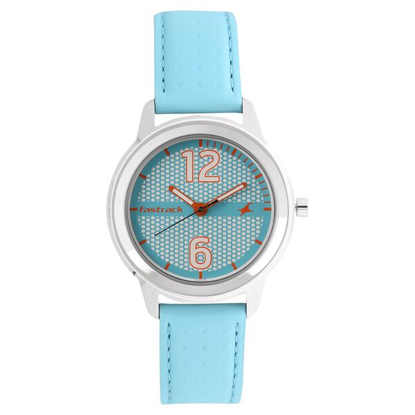Fastrack Loopholes Quartz Analog Blue Dial Leather Strap Watch for Girls - image number 0