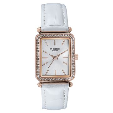 Sonata Poze Quartz Analog White Dial Leather Strap Watch For Women
