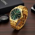 Titan Aurelian Concealed Automatic Analog with Green Dial Roman Numerals Yellow Gold Stainless Steel Strap Watch for Men - image number 0