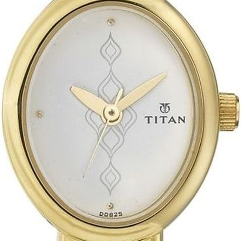 Titan Quartz Analog White Dial Leather Strap Watch for Women