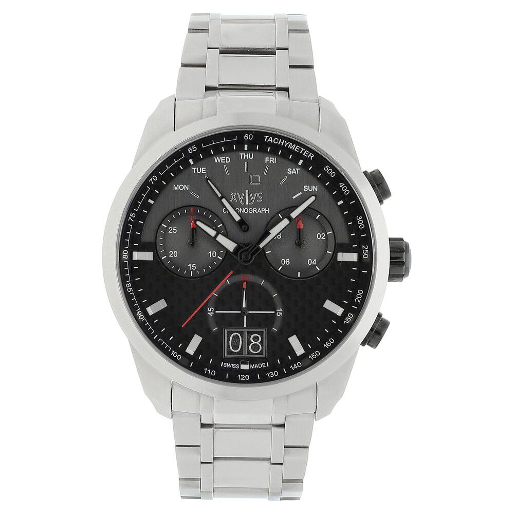 Buy Online Xylys Swiss Chronograph Silver Stainless Steel Strap and Grey Dial Watch For Men 40027km01 p Titan