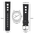 22 mm Black Genuine Leather Straps for Men - image number 1