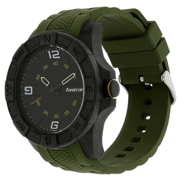 Fastrack Light Weight Quartz Analog Black Dial Silicone Strap Watch for Guys - image number 1