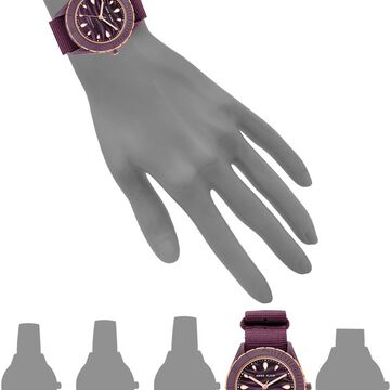 Anne Klein Quartz Analog Purple Dial Plastic Strap Watch for Women