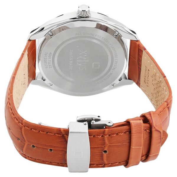 Buy Online Xylys Swiss Analog with Date Brown Leather Strap and
