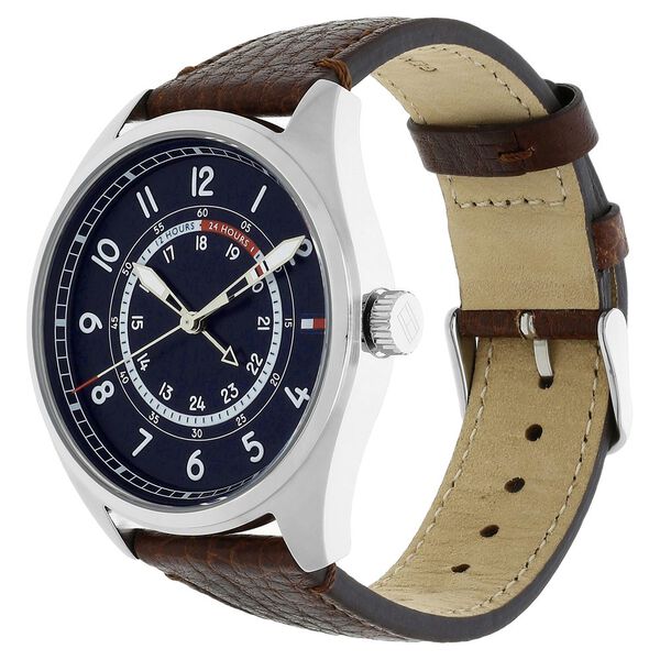 Tommy Hilfiger Quartz Analog Brown Dial Leather Strap Watch for Men - image number 2