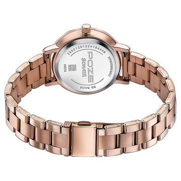 Sonata Poze Quartz Analog Pink Dial Stainless Steel Strap Watch For Women