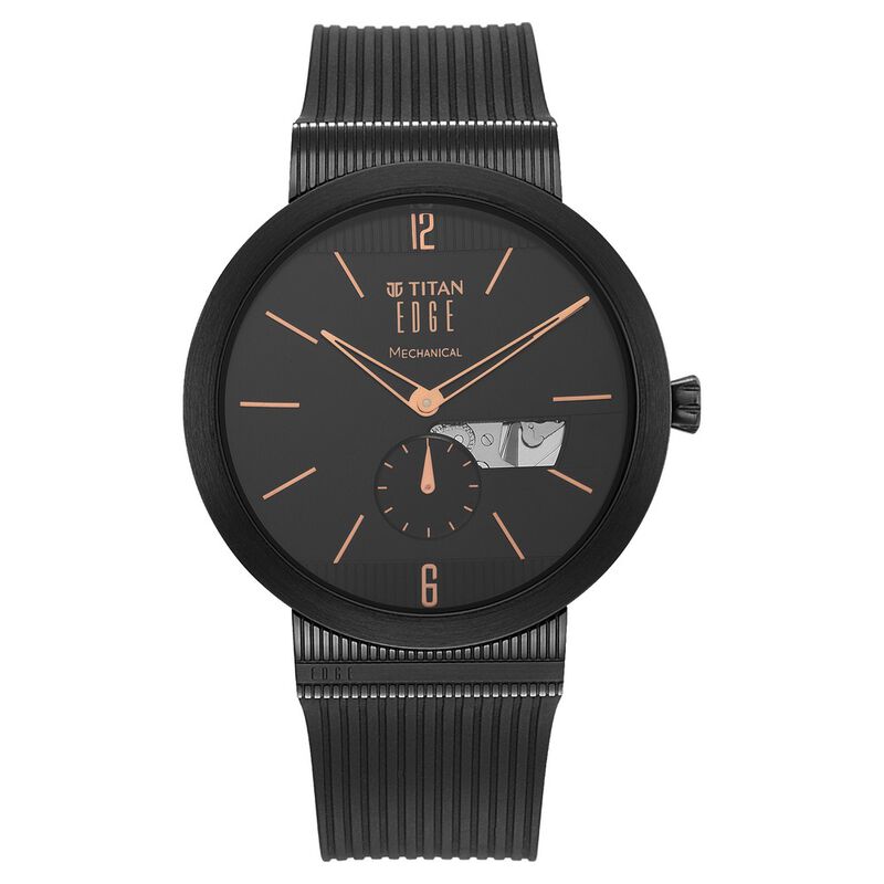 Titan Edge Mechanical Black Dial Mechanical Strap Watch for Men - image number 2
