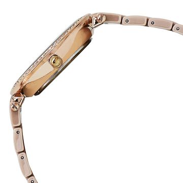 Anne Klein Quartz Analog Mother of Pearl Dial Ceramic Strap Watch for Women