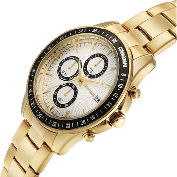 Sonata Chronos Quartz Analog with Date Silver Dial Golden Colour Stainless Steel Strap Watch For Men
