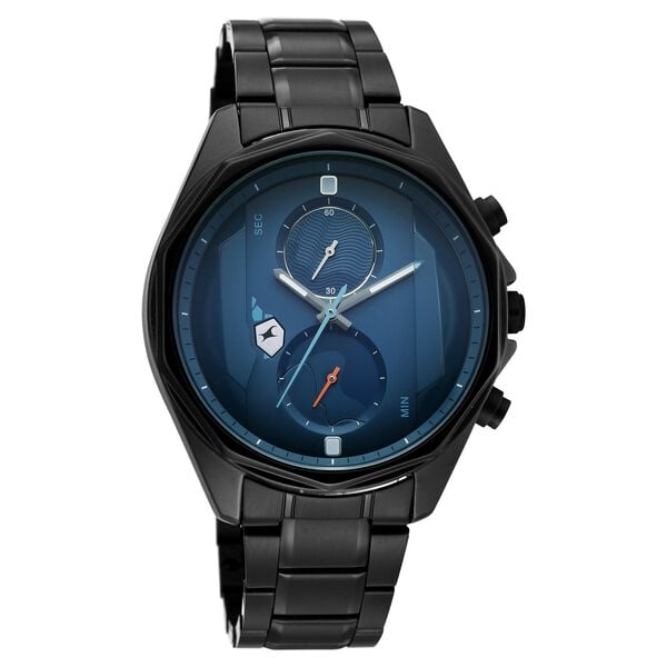 Fastrack Oceanyx 2.0 Chronograph Watch for Men with Blue Dial & Black Metal Strap - image number 1