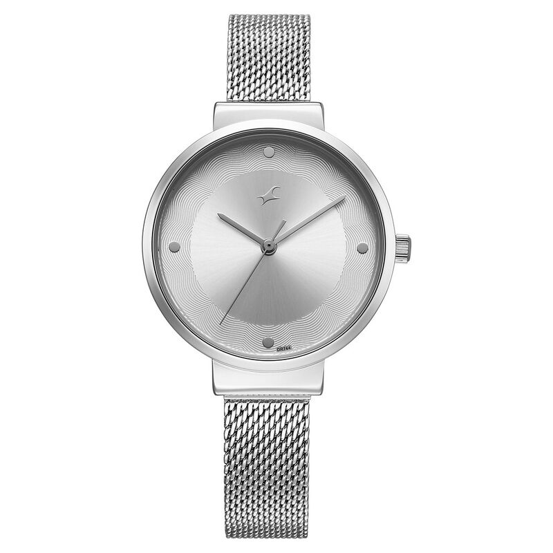 Fastrack Stunners X Quartz Analog Silver Dial Stainless Steel Strap Watch For Girls