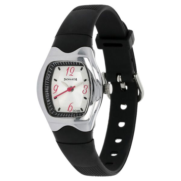 SF Quartz Analog Silver Dial Plastic Strap Watch for Women - image number 1