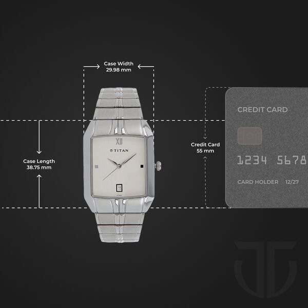 Buy Online Titan Analog with Date White Dial Metal Strap watch for