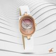 Fastrack Uptown Retreat Quartz Analog Pink Dial Leather Strap Watch for Girls