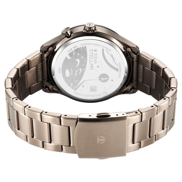 Titan Stellar Multifunction Brown Dial Brown Stainless Steel Strap Watch For Men - image number 5