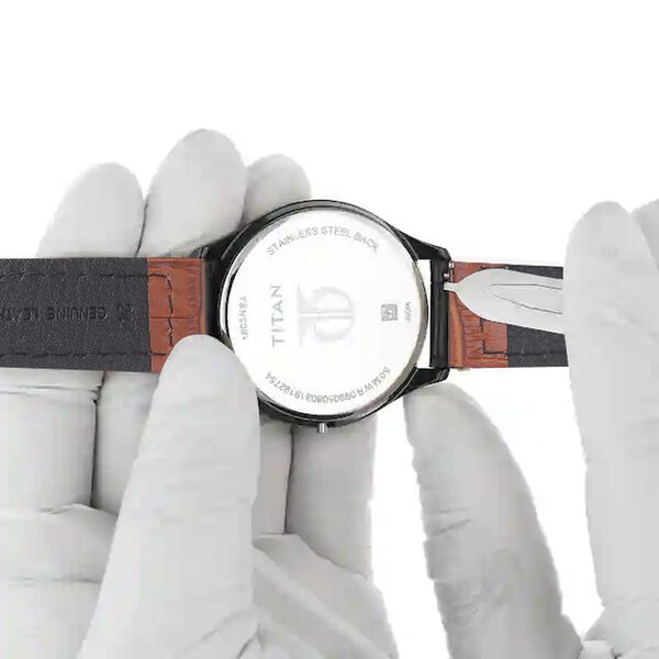 24 mm Tan Genuine Leather Straps for Men - image number 6