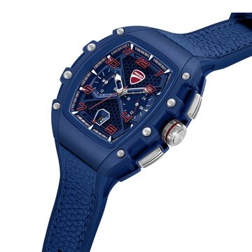 Ducati Quartz Multifunction Blue Dial Blue Silicone Strap Watch For Men