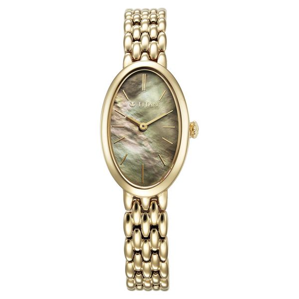 Titan Aura Quartz Analog Mother Of Pearl Dial Stainless Steel Strap Watch for Women - image number 0
