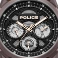 Police Quartz Multifunction Black Dial Brown Silicone Strap Watch For Men - image number 3