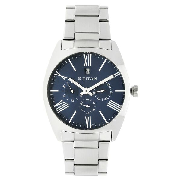 Titan Quartz Analog Blue Dial Metal Strap Watch for Men - image number 0