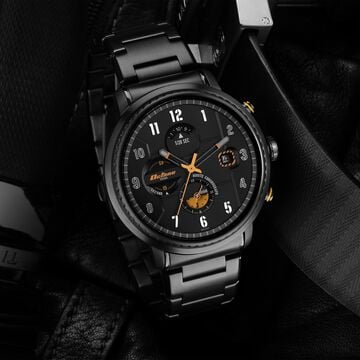 Titan Octane Aerobatics Black Dial Chronograph Stainless Steel Strap watch for Men