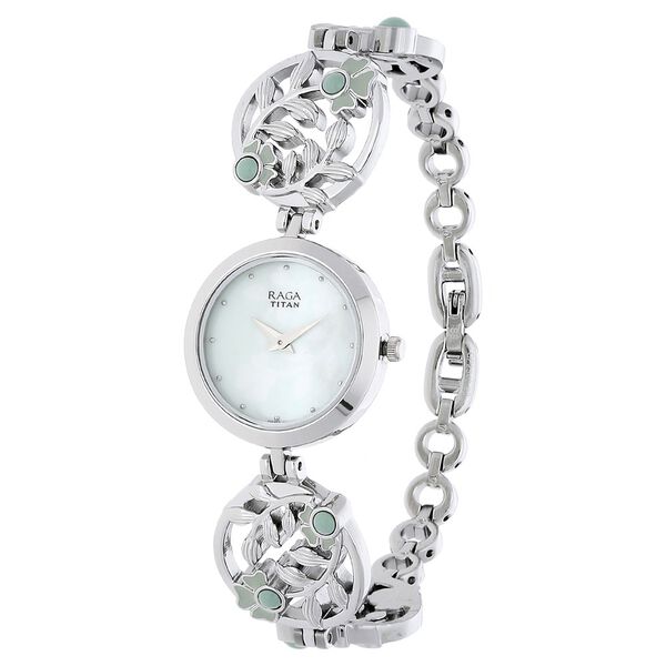 Titan Raga Aurora Green Dial Analog Metal Strap Watch for Women - image number 1