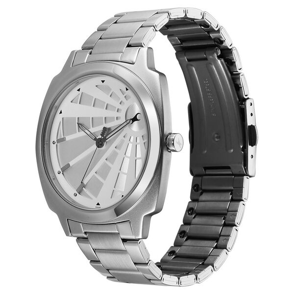 Fastrack Groove Quartz Analog Silver Dial Guys Stainless Steel Watch - image number 4