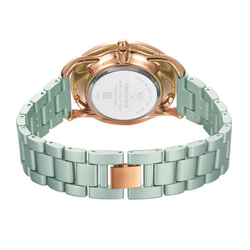 Fastrack Vyb Charmer Quartz Analog Green Dial Stainless Steel Strap Watch for Girls