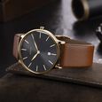 Titan Nebula Lustre 18k Gold Analog Leather Strap Watch for Men - image number 0