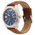 Fastrack Quartz Analog with Day and Date Blue Dial Leather Strap Watch for Guys - image number 2