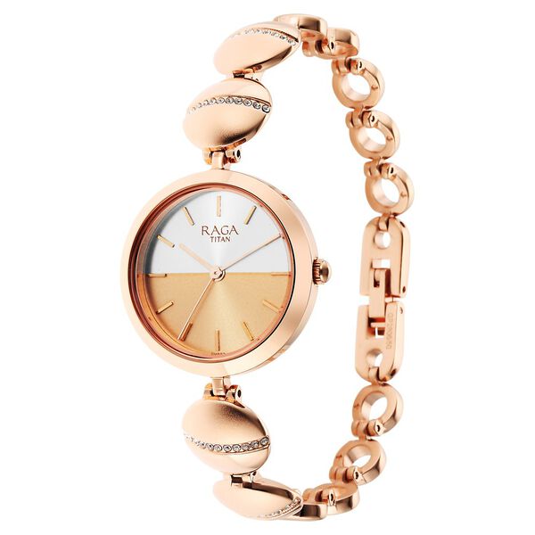Titan Raga Delight Two Toned Dial Women Watch With Metal Strap - image number 3