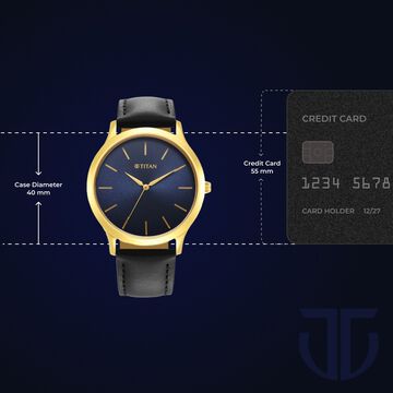 Titan Karishma Radiance Blue Dial Analog Leather Strap watch for Men