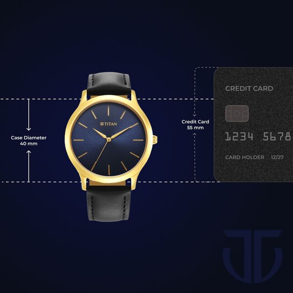 Titan Karishma Radiance Blue Dial Analog Leather Strap watch for Men - image number 2