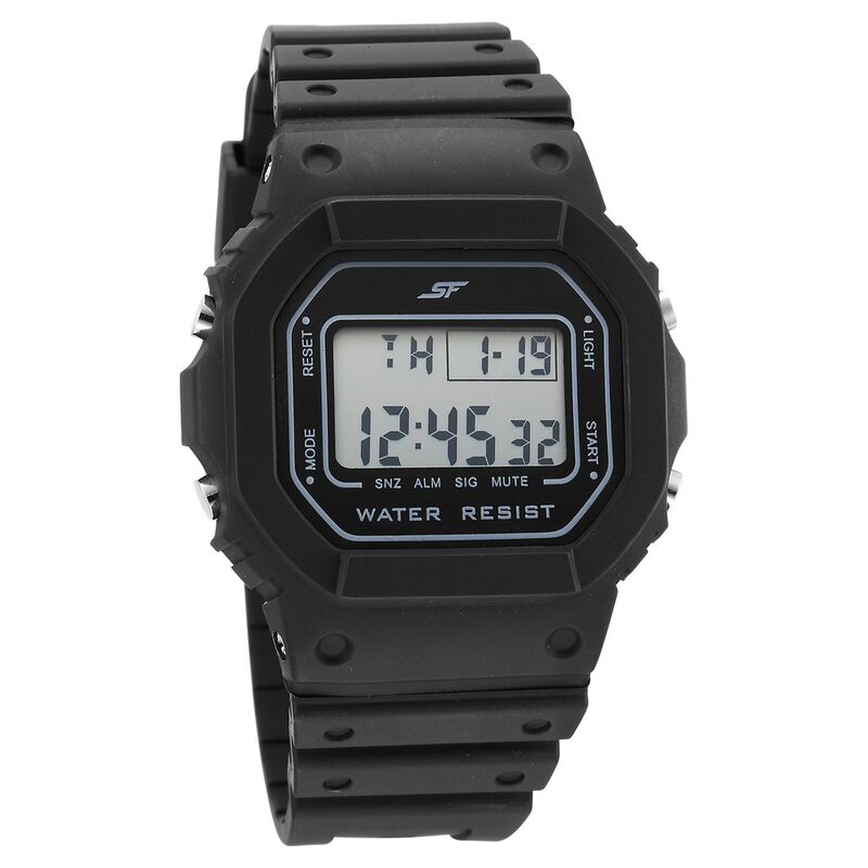 SF Hexa Digital Dial Unisex Watch With Polyurethane Strap