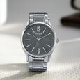 Sonata Poze Quartz Analog Black Dial Metal Strap Watch for Men