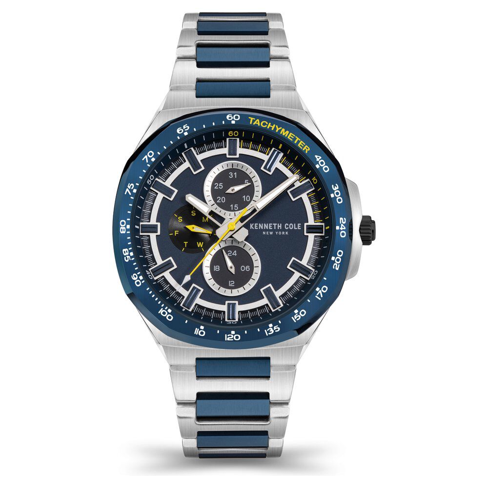 Buy Online Kenneth Cole Blue Dial Stainless Steel Strap Watch For