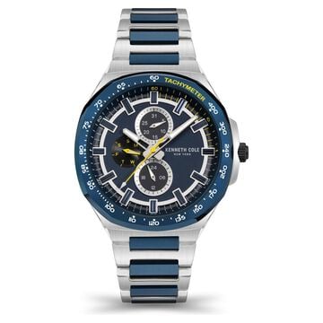 Kenneth Cole Blue Dial Stainless Steel Strap Watch For Men