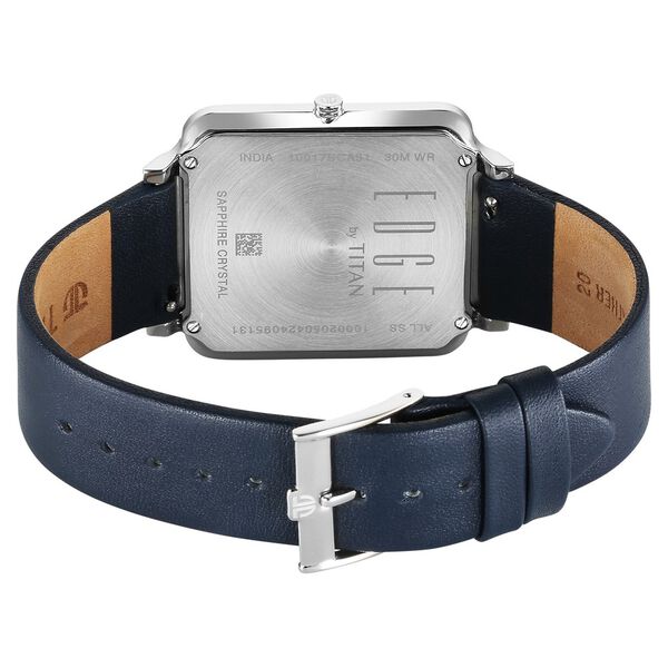 Titan Edge Quad Quartz Analog White Dial With Blue Leather Strap Watch For Men - image number 4
