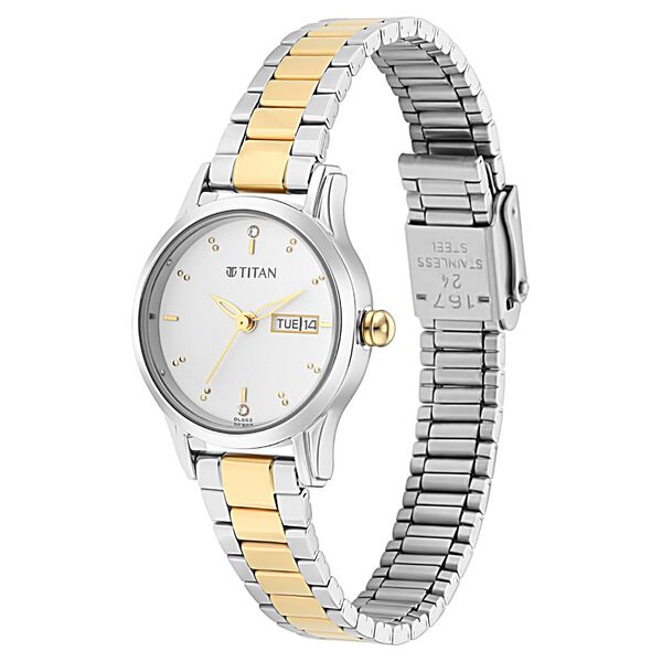 Titan Lagan Silver Dial Women Watch With Metal Strap - image number 2