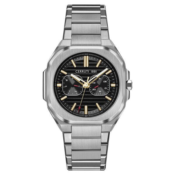Cerruti 1881 Quartz Multifunction Black Dial Silver Stainless Steel Strap Watch For Men - image number 0