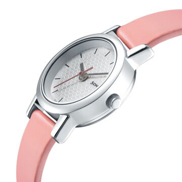 Sonata Splash White Dial Women Watch With Leather Strap